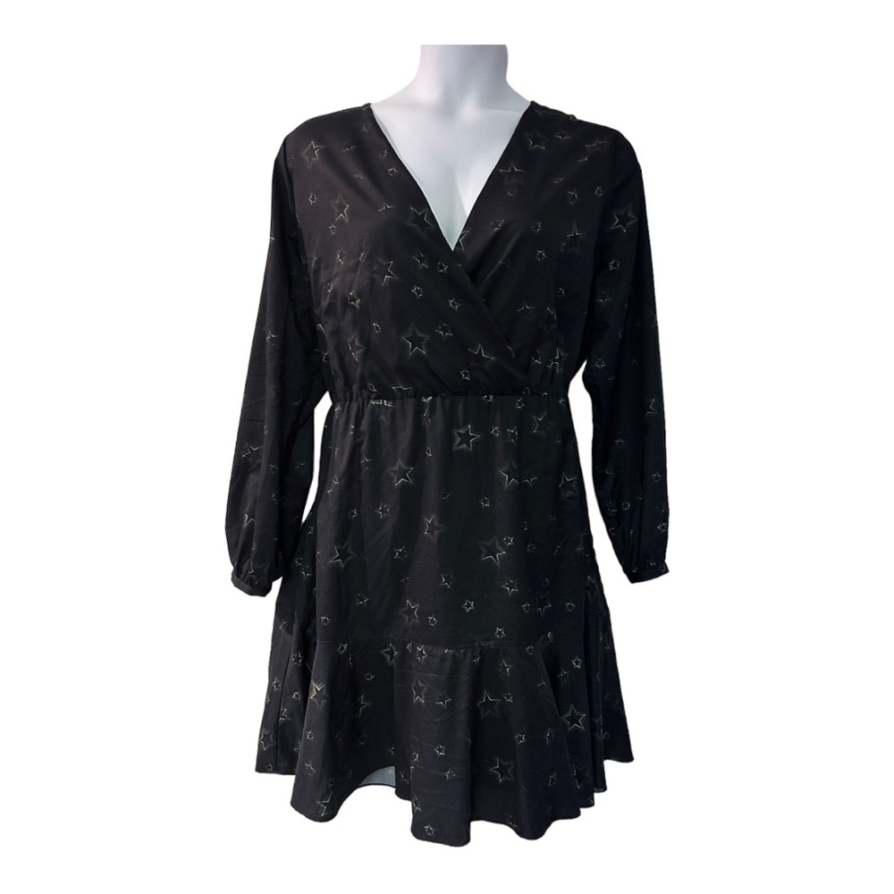 Hutch Star Print Desk to Dinner Puff Sleeve Fit & Flare Office Night Out Dress - Picture 3 of 16